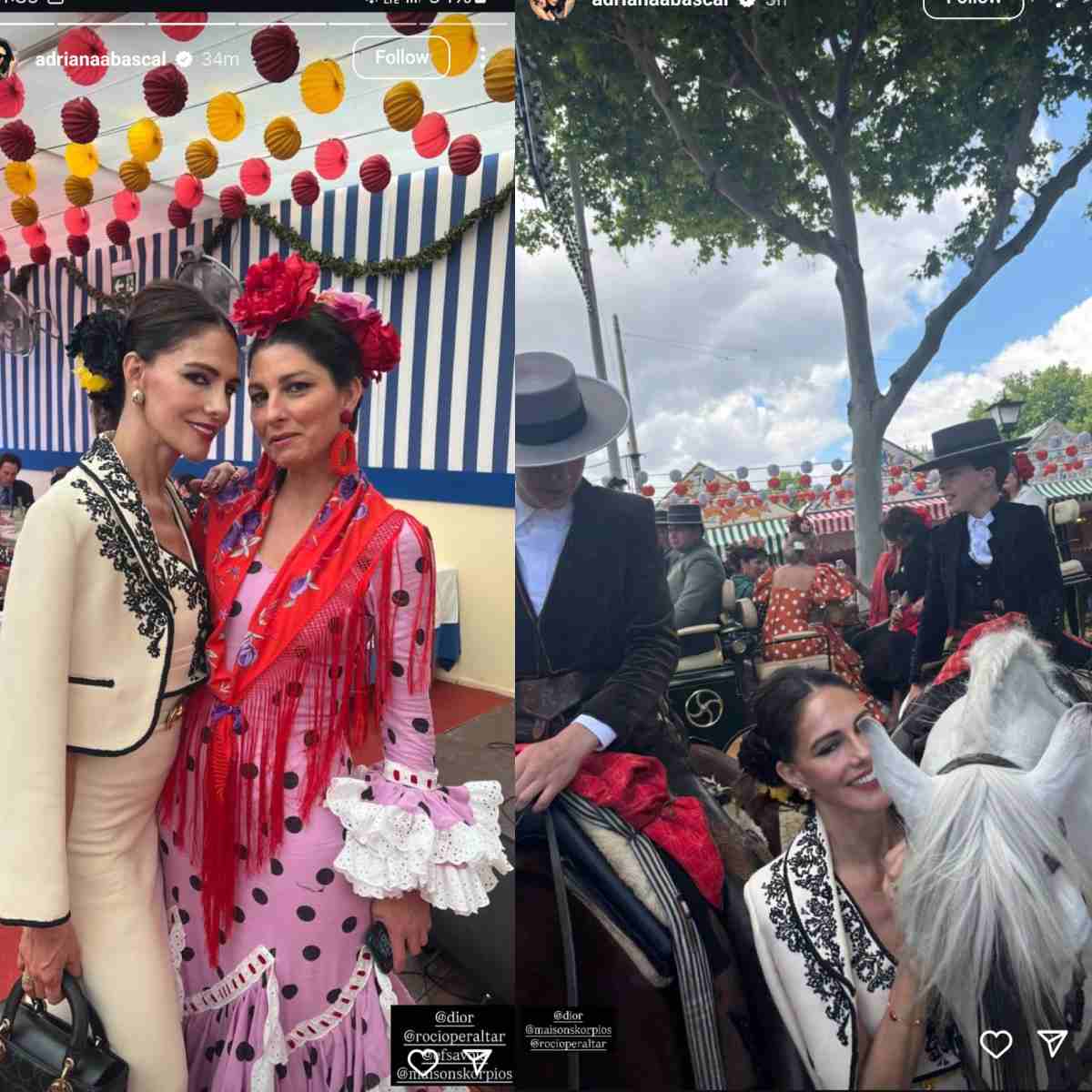 Adriana Abascal en la Feria de Sevilla.