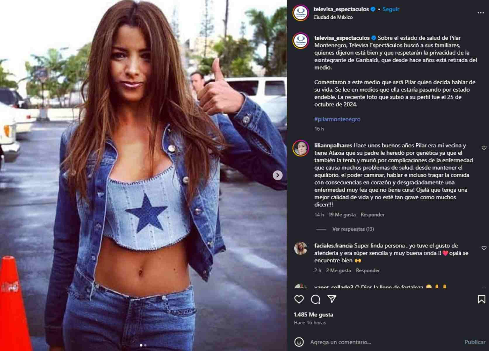 Televisa Espectáculos informó que la familia de Pilar Montenegro asegura que la cantante "está bien". 