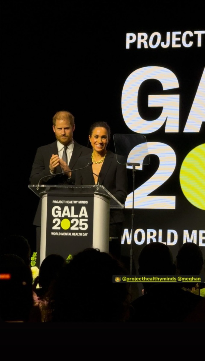 Los duques de Sussex fueron galardonados en la World Mental Health Day Gala.