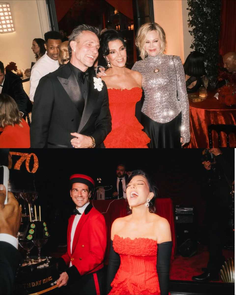 Aspectos de la fiesta de Kris Jenner.