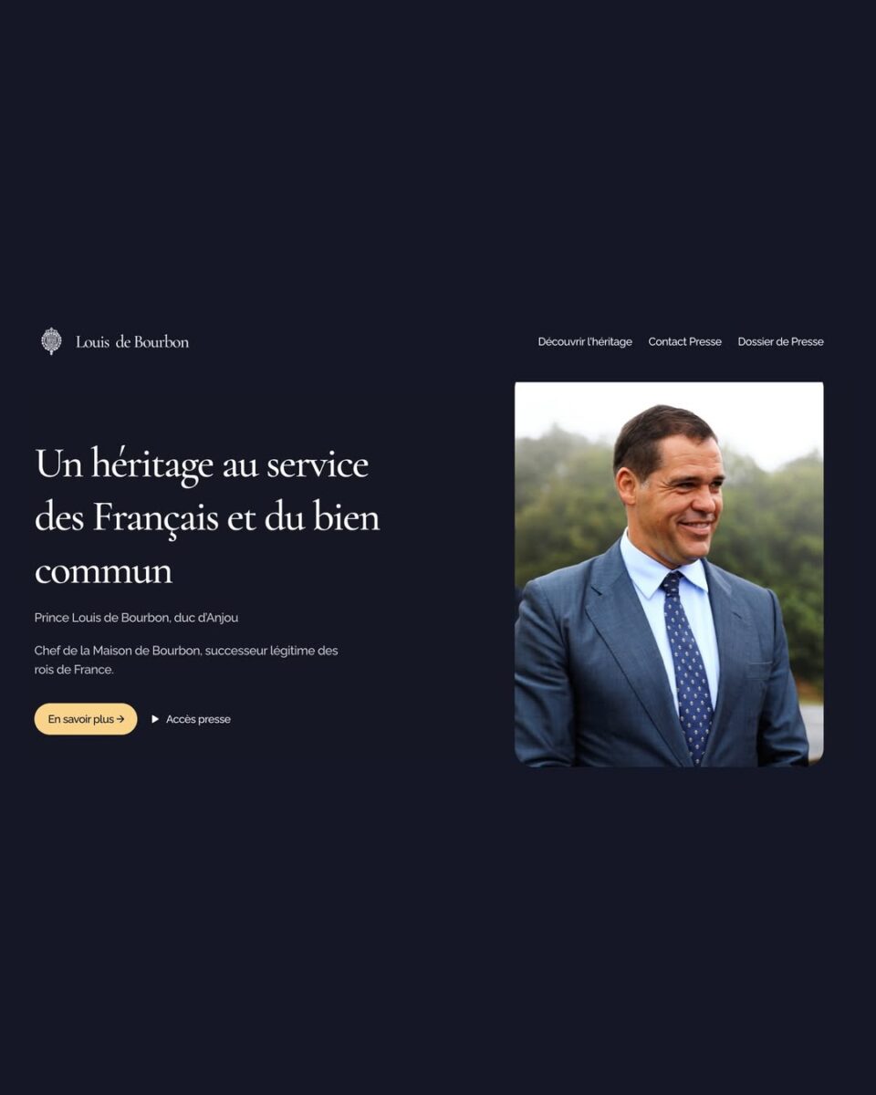 El sitio de Luis Alfonso de Borbón está en idioma francés.