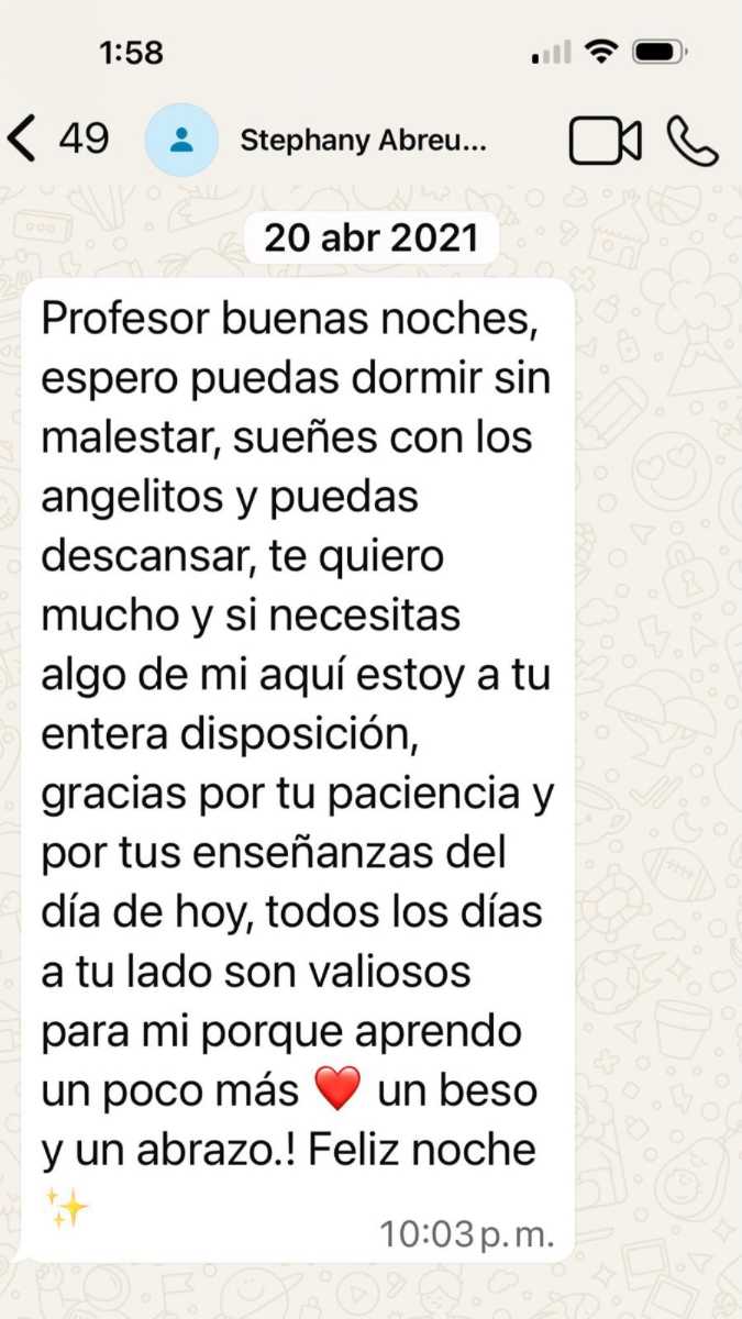 Mensajes compartidos por el cantante.