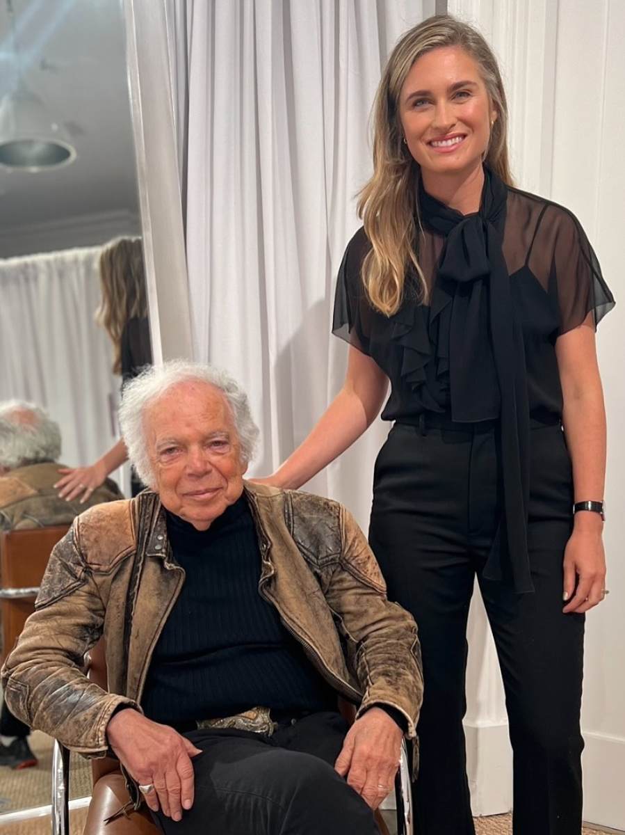 Lauren con su suegro, el diseñador Ralph Lauren.