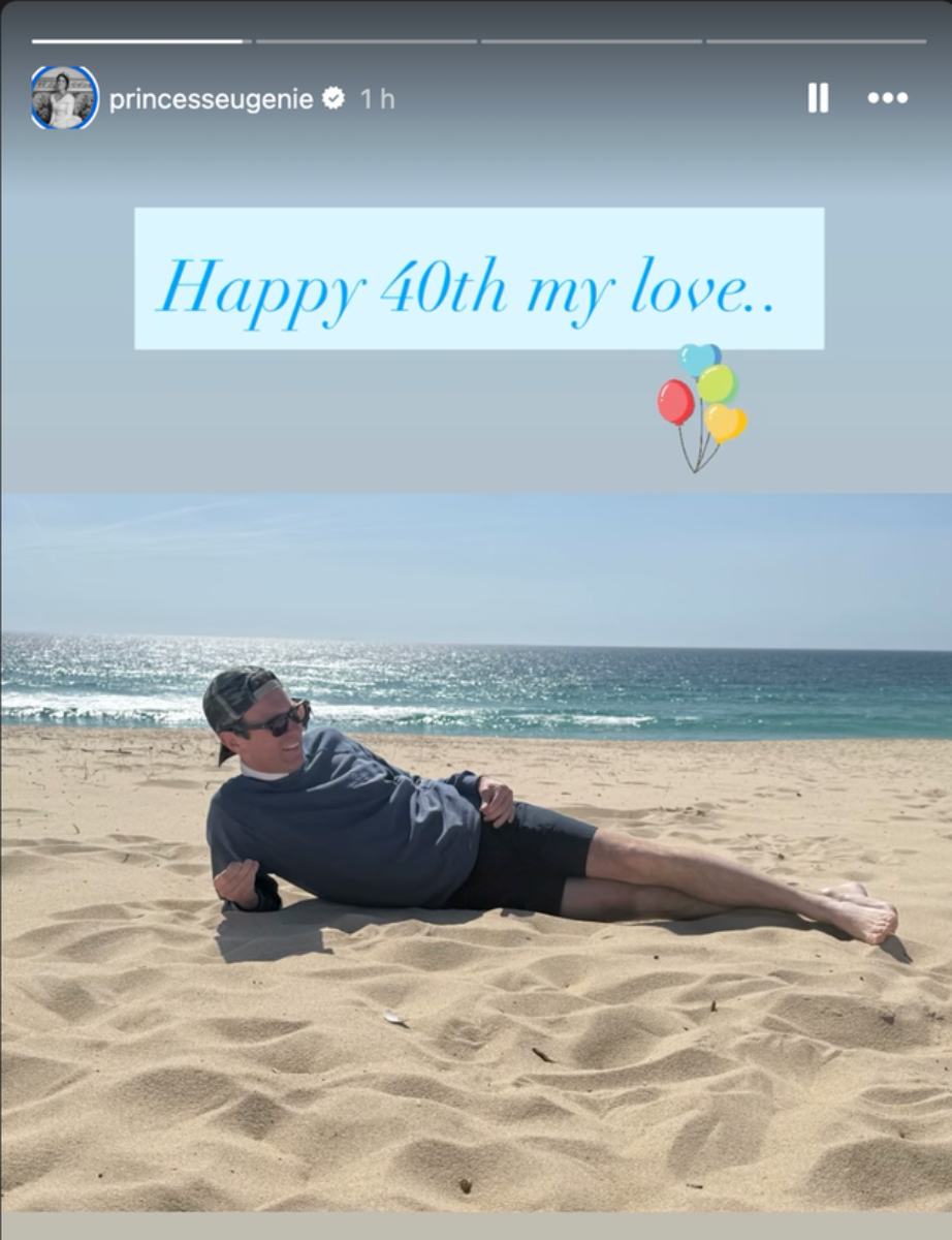La princesa Eugenia felicitó a su esposo por su cumpleaños 40.