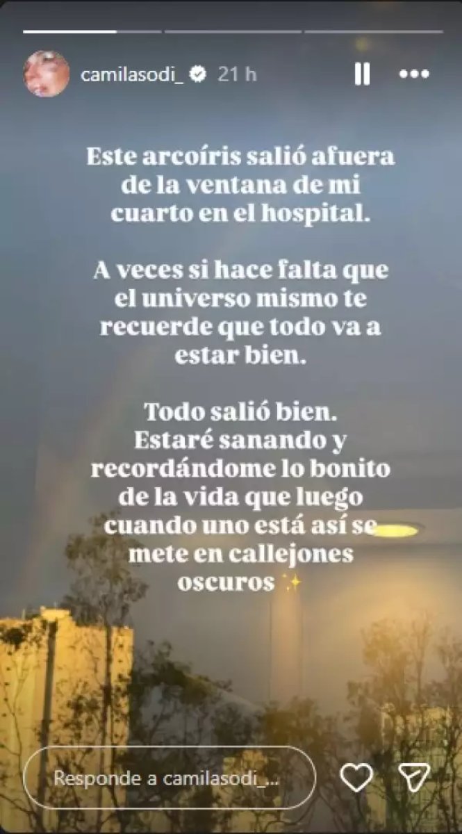 Camila Sodi confirmó que se encuentra bien de salud.
