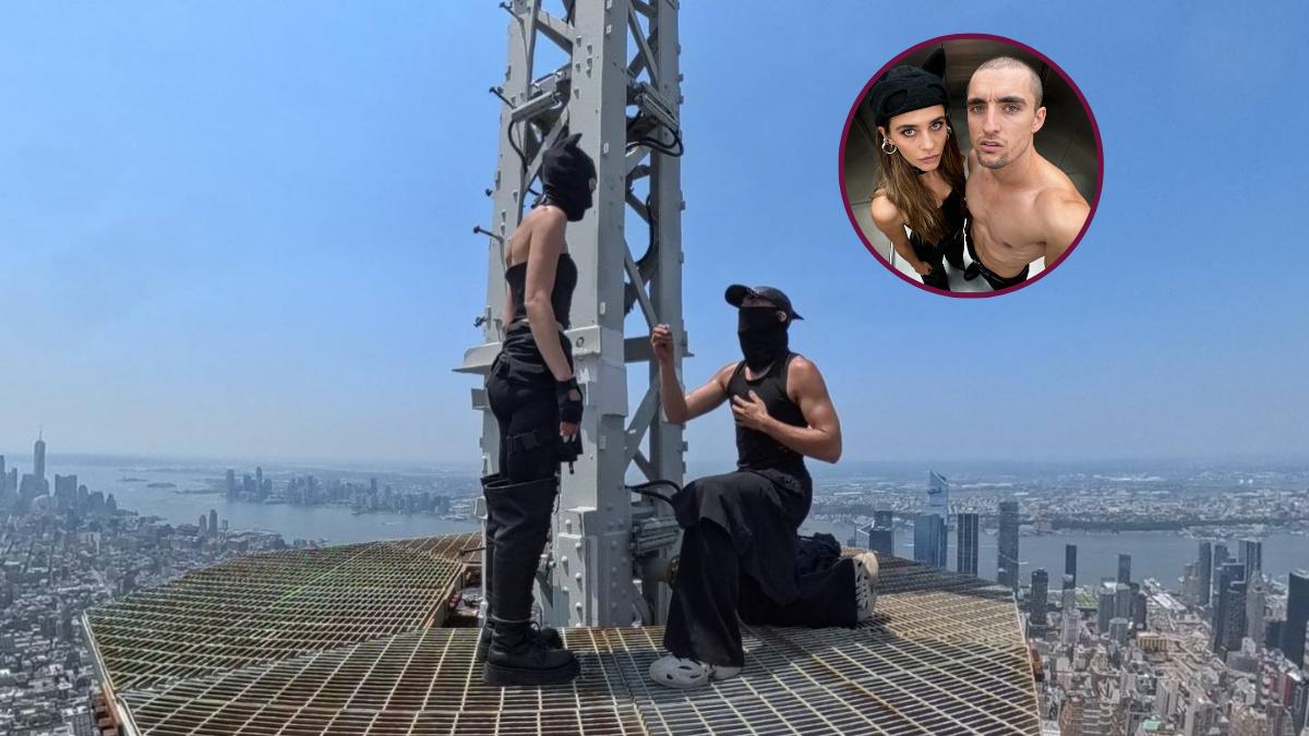 Con su arriesgada propuesta de matrimonio, una pareja rusa puso en jaque a Manhattan por hacerla en plena punta del Empire State
